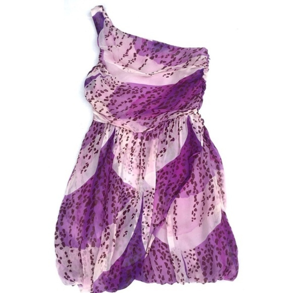 Mara Hoffman Silk Printed One Shoulder Mini Dress XS